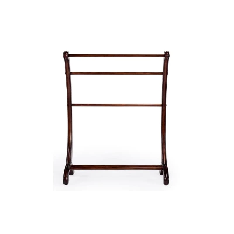 BOWERY HILL Transitional Plantation Cherry Finish Blanket Stand 4 BOWERY HILL Transitional Plantation Cherry Finish Blanket Stand - Image 4
