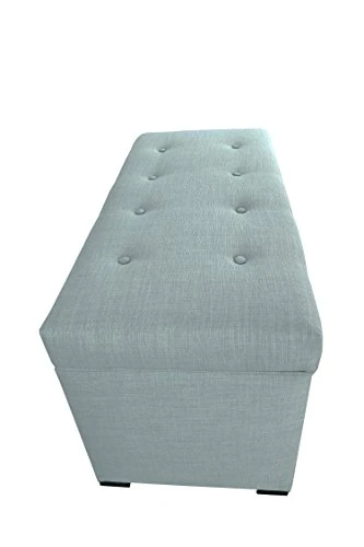 Angela Collection Button Tufted Upholstered Lift Top Medium Sized Bedroom Chest Storage Trunk, HJM100 Series, Sea Mist 3 Angela Collection Button Tufted Upholstered Lift Top Medium Sized Bedroom Chest Storage Trunk, HJM100 Series, Sea Mist - Image 3