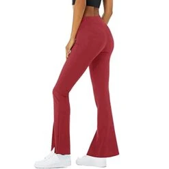 Sports Workout Out Pants Running Fitness Yoga Athletic Leggings Women Yoga Pants Trousers (Watermelon Red, L)