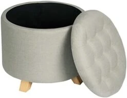 DBHCXD Multifunction Storage Ottoman Chair Stool Removable Cover Upholstered Footstool Round Linen Pouffe Chair Household Organizer (Color : E, Size : 44 * 41cm) 13 DBHCXD Multifunction Storage Ottoman Chair Stool Removable Cover Upholstered Footstool Round Linen Pouffe Chair Household Organizer (Color : E, Size : 44 * 41cm) -Best Furniture Store 314jtX4zU0L. AC