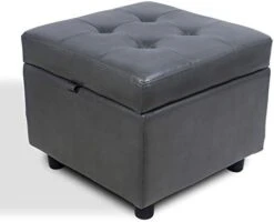 H&B Luxuries Tufted Leather Square Flip Top Storage Ottoman Cube Foot Rest (Black) 23 H&B Luxuries Tufted Leather Square Flip Top Storage Ottoman Cube Foot Rest (Black) -Best Furniture Store 3154PNOY7qL. AC
