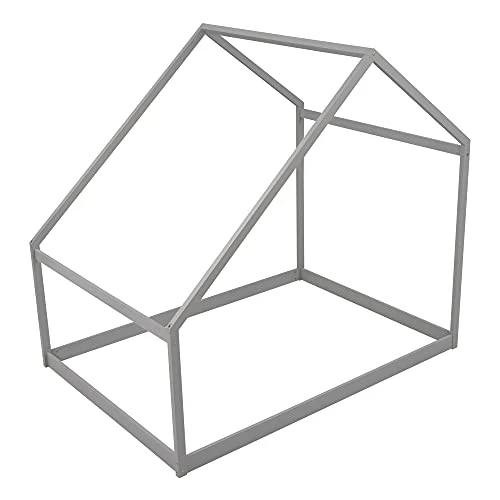 Harper&Bright Designs House Bed Full Size For Kids ,Wooden House Floor Bed , Simplistic Kids House Full Bed Frame For Toddlers, Girls, Boys ,Box Spring Needed,Grey 6 Harper&Bright Designs House Bed Full Size For Kids ,Wooden House Floor Bed , Simplistic Kids House Full Bed Frame For Toddlers, Girls, Boys ,Box Spring Needed,Grey - Image 6