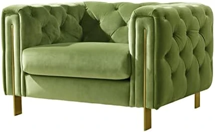 Acanva Collection Chesterfield Vintage Tufted Velvet Living Room Sofa, Couch, Mint Green 5 Acanva Collection Chesterfield Vintage Tufted Velvet Living Room Sofa, Couch, Mint Green - Image 5