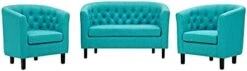 Modway Prospect Upholstered Fabric Living Room, Loveseat And Two Armchairs Set, Azure -Best Furniture Store 315HXz7ofGS. AC