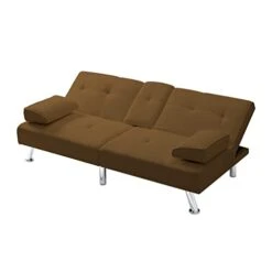 Verfur Convertible Sleeper Sofa Bed,Adjustable Futon Couch Modern Folding Lounge Recliner For Living Room With 2 Cup Holders, Removable Soft Armrest And Sturdy Metal Leg, Brown Ve 12 Verfur Convertible Sleeper Sofa Bed,Adjustable Futon Couch Modern Folding Lounge Recliner For Living Room With 2 Cup Holders, Removable Soft Armrest And Sturdy Metal Leg, Brown Ve -Best Furniture Store 315wLOXtgFL