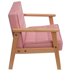 DOEWORKS Armrest Double Seat Toddler Couch, Upholstered Kids Sofa Chair With Solid Wooden Frame, Bedroom, Preschool, Living Room, Pink -Best Furniture Store 316C6LCm17L