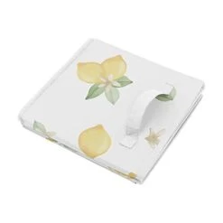 Sweet Jojo Designs Lemon Floral Girl Small Fabric Toy Bin Storage Box Chest For Baby Nursery Kids Room - Yellow Green Beige White Watercolor Boho Bohemian Farmhouse Fruit Flower Blossom Botanical Leaf -Best Furniture Store 316J8OJxWNL
