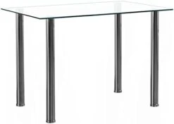 Karl Home Modern Tempered Glass Dining Table, Kitchen & Dining Room Glass Tables With 4 Heavy-Duty Metal Legs, 200lbs Capacity, 43.3" L X 27.6" W X 28.9" H (Glass) 20 Karl Home Modern Tempered Glass Dining Table, Kitchen & Dining Room Glass Tables With 4 Heavy-Duty Metal Legs, 200lbs Capacity, 43.3" L X 27.6" W X 28.9" H (Glass) -Best Furniture Store 316fb0IWvjL. AC