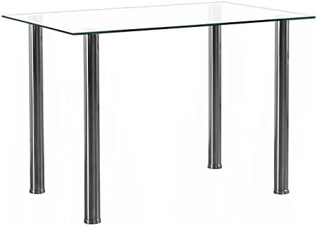 Karl Home Modern Tempered Glass Dining Table, Kitchen & Dining Room Glass Tables With 4 Heavy-Duty Metal Legs, 200lbs Capacity, 43.3" L X 27.6" W X 28.9" H (Glass) 9 Karl Home Modern Tempered Glass Dining Table, Kitchen & Dining Room Glass Tables With 4 Heavy-Duty Metal Legs, 200lbs Capacity, 43.3" L X 27.6" W X 28.9" H (Glass) - Image 9