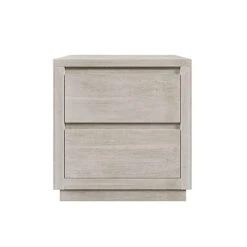 Modern Style Soild Wood 2-Drawer Nightstand Side Table For Bedroom, Living Room, Stone Gray -Best Furniture Store 317rWWnIExL