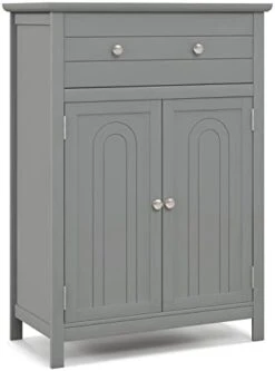 Tangkula Bathroom Floor Cabinet, Free Standing Wooden Storage Cabinet With Large Drawer And Cabinet, 2 Doors, 3 Heights Adjustable Shelf, Storage Organizer For Bathroom Living Room -Best Furniture Store 317xGnQ nxL. AC