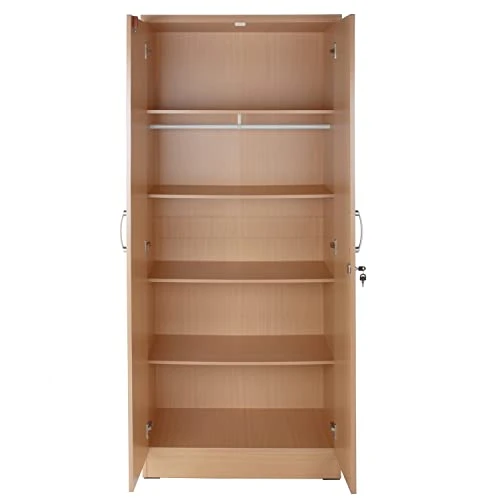 Armony Wood Two Door Armoire Wardrobe Cabinet Beech Maple 4 Armony Wood Two Door Armoire Wardrobe Cabinet Beech Maple - Image 4