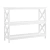 Topeakmart 42 Inch Long Console Sofa Table X Design Narrow Entryway Hallway Table W/ 3 Storage Shelves For Living Room, White