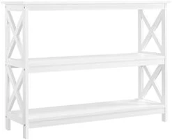 Topeakmart 42 Inch Long Console Sofa Table X Design Narrow Entryway Hallway Table W/ 3 Storage Shelves For Living Room, White 19 Topeakmart 42 Inch Long Console Sofa Table X Design Narrow Entryway Hallway Table W/ 3 Storage Shelves For Living Room, White -Best Furniture Store 319WfB6yI7S. AC