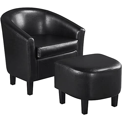 Yaheetech Lounge Chair Modern Chaise Lounge Armchair With Footstool Faux Leather Lounge Reading Chair With Footrest Black 1 Yaheetech Lounge Chair Modern Chaise Lounge Armchair With Footstool Faux Leather Lounge Reading Chair With Footrest Black