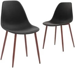 CangLong Washable PU Cushion Seat Back, Mid Century Metal Legs For Kitchen Dining Room Side Chair, Set Of 4, Brown -Best Furniture Store 319ns8hlsPL. AC