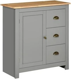 HOMCOM Modern Kitchen Cabinet, Storage Sideboard, Buffet Table With Rubberwood Top, 3 Drawers And Cabinet With Adjustable Shelf, Black 16 HOMCOM Modern Kitchen Cabinet, Storage Sideboard, Buffet Table With Rubberwood Top, 3 Drawers And Cabinet With Adjustable Shelf, Black -Best Furniture Store 31ADbU8GnhL. AC