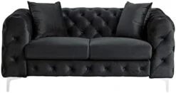 Morden Fort Modern Contemporary Accent Chair With Deep Button Tufting Dutch Velvet, Solid Wood Frame And Iron Legs-Silver Grey 20 Morden Fort Modern Contemporary Accent Chair With Deep Button Tufting Dutch Velvet, Solid Wood Frame And Iron Legs-Silver Grey -Best Furniture Store 31AaeQMPg8L. AC