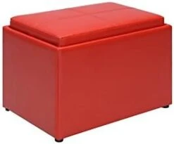 Convenience Concepts Designs4Comfort Accent Storage Ottoman With Reversible Tray, Espresso Faux Leather 22.75 X 15.75 X 16 -Best Furniture Store 31AmaVjodML. AC