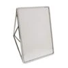 Free Standing Geometric Vanity Mirror, Horizontal Or Vertical, Make-up & Shaving Use, Tabletop, Chrome