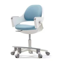 SIDIZ Ringo Kids' Desk Chair (Blue) : 4-Level Adjustable Ergonomic Growing Study Chair, Height Control, Swivel Type, Safe Sit-Locking Casters, Easy Assembly And Footrest For Better Sitting Posture