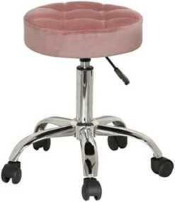 , Nora Metal Adjustable Backless Vanity/Office Stool With Casters For Makeup Room Or Bathroom, Dusty Pink -Best Furniture Store 31AyiEPx1QL. AC