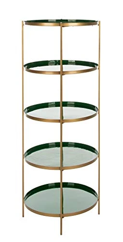 Safavieh Home Tia Contemporary Hunter Green And Brass Round 5-tier Etagere 3 Safavieh Home Tia Contemporary Hunter Green And Brass Round 5-tier Etagere - Image 3