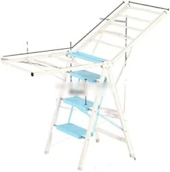 IEASEsst Extension Ladder Household Multifunctional Stair Folding Thickened Telescopic Indoor Balcony Wing Fork Ladder Clothes Drying Quilt Mini Frame (Color : 1, Size : 1) 16 IEASEsst Extension Ladder Household Multifunctional Stair Folding Thickened Telescopic Indoor Balcony Wing Fork Ladder Clothes Drying Quilt Mini Frame (Color : 1, Size : 1) -Best Furniture Store 31BXVrKZNdL. AC