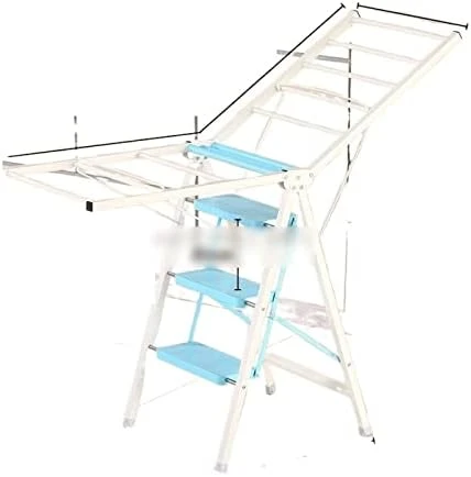 IEASEsst Extension Ladder Household Multifunctional Stair Folding Thickened Telescopic Indoor Balcony Wing Fork Ladder Clothes Drying Quilt Mini Frame (Color : 1, Size : 1) 7 IEASEsst Extension Ladder Household Multifunctional Stair Folding Thickened Telescopic Indoor Balcony Wing Fork Ladder Clothes Drying Quilt Mini Frame (Color : 1, Size : 1) - Image 7