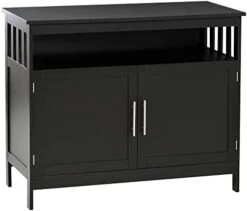 HOMCOM Sideboard Buffet Cabinet, Modern Kitchen Cabinet, Coffee Bar Cabinet With 2-Level Shelf And Open Compartment, Black 6 HOMCOM Sideboard Buffet Cabinet, Modern Kitchen Cabinet, Coffee Bar Cabinet With 2-Level Shelf And Open Compartment, Black -Best Furniture Store 31Ba6PZ02L. AC