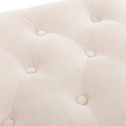 AWQM Tufted Ottoman Bench,Velvet Upholstered Seat,Footrest Chair,Rectangle Vanity Stool With Golden Metal Frame,Perfect For Dressing Room,Living Room,Entryway Or Bedroom,Beige… -Best Furniture Store 31BhgNFLaTS