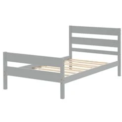 WIJCK Twin Bed With Headboard And Footboard Grey -Best Furniture Store 31Bhvtp5PHL