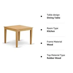 East West Furniture Modern Dining OxT-OAK-T Mid Century Table Square Tabletop Finish, 36 X 30 12 East West Furniture Modern Dining OxT-OAK-T Mid Century Table Square Tabletop Finish, 36 X 30 -Best Furniture Store 31C2x5KS5EL