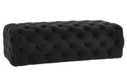TOV Furniture The Kaylee Collection Modern Style Living Room Jumbo Velvet Upholstered Button Tufted Ottoman, Black -Best Furniture Store 31CSscYNhIL