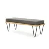 Christopher Knight Home Elisha Industrial Modern Microfiber Bench, Slate / Matte Black