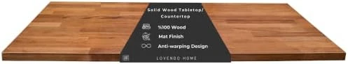 Lovendo | Handmade | Solid Wood Table Top | Butcher Block Counter Top | 24‘‘ X 23.6 ‘‘ Inch | Thickness 1.18'' | Matte Finish 5 Lovendo | Handmade | Solid Wood Table Top | Butcher Block Counter Top | 24‘‘ X 23.6 ‘‘ Inch | Thickness 1.18'' | Matte Finish - Image 5