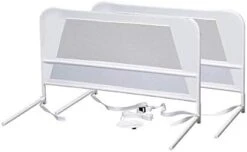 Double Pack Mesh And Steel Telescopic Toddler Child Bed Rail Guard 39 Inches Long For Twin, Double, Full Size Queen, And King Mattress, White -Best Furniture Store 31D9re41hKL. AC