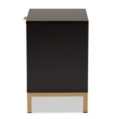 Baxton Studio Uriel Mid-Century Modern Transitional Two-Tone Natural Brown And Black Finished Wood And Brushed Gold Metal 1-Drawer Nightstand 7 Baxton Studio Uriel Mid-Century Modern Transitional Two-Tone Natural Brown And Black Finished Wood And Brushed Gold Metal 1-Drawer Nightstand -Best Furniture Store 31Dbtq6no1L