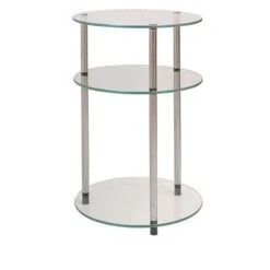 Convenience Concepts Designs2Go Classic Glass 3 Tier Round Table, Glass