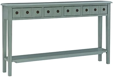 Powell Furniture Sadie Long Console Table, Teal 6 Powell Furniture Sadie Long Console Table, Teal - Image 6