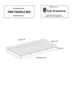 Twin Trundle, Natural Wood -Best Furniture Store 31ECCDkk4KL