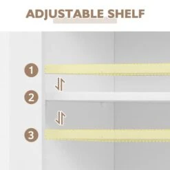 EROMMY Kitchen Hutch, Freestanding Pantry Storage Cabinet With Doors And Drawer, Adjustable Shelves For Kitchen Bathroom Study Hallway, White -Best Furniture Store 31ENFUtuGDL