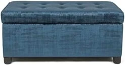Joveco Storage Ottoman Bench Microfiber Rectangular Button Tufted Footstool Toy Chests & Storage Room Organizer (Dark Royal Blue) -Best Furniture Store 31EOEs7AcLL. AC