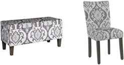 HomePop Large Upholstered Rectangular Storage Ottoman Bench With Hinged Lid, Slate Damask 18 HomePop Large Upholstered Rectangular Storage Ottoman Bench With Hinged Lid, Slate Damask -Best Furniture Store 31ERATRMNL. AC