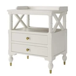 LHLLHL Nightstand For Small Spaces Bedroom Contemporary 2 Drawer