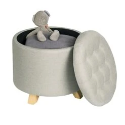 DBHCXD Multifunction Storage Ottoman Chair Stool Removable Cover Upholstered Footstool Round Linen Pouffe Chair Household Organizer (Color : E, Size : 44 * 41cm) 10 DBHCXD Multifunction Storage Ottoman Chair Stool Removable Cover Upholstered Footstool Round Linen Pouffe Chair Household Organizer (Color : E, Size : 44 * 41cm) -Best Furniture Store 31Ea0vgrDuL