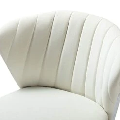 Velvet Dining Chairs Set Of 2, Modern Upholstered Side Chair With Golden Legs, Small Cute Armless Accent Chair For Living Room, Kitchen, Bedroom, Beauty Room/Ivory, 2-Pack -Best Furniture Store 31EpG8ly6bL