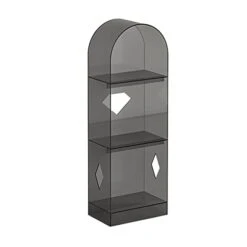 EYCIEROT Acrylic Bookshelf, Kids Study Shelf,Multi-Layer Options, Multi Colors, Sturdy And Transparent, Suitable For Bedroom Study Living Room,Gray,S