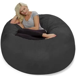 Chill Sack Bean Bag Chair: Giant 5' Memory Foam Furniture Bean Bag - Big Sofa With Soft Micro Fiber Cover - Dark Gray -Best Furniture Store 31FqnSAIhhL