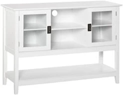HOMCOM Modern Sideboard Buffet Cabinet, Console Table With Framed Glass Doors, Multiple Storage Options, And Anti-Topple For Kitchen, Living Room, White 11 HOMCOM Modern Sideboard Buffet Cabinet, Console Table With Framed Glass Doors, Multiple Storage Options, And Anti-Topple For Kitchen, Living Room, White -Best Furniture Store 31G6WXI9vPL. AC